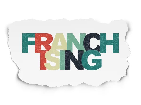 Finance concept: Franchising on Torn Paper background — Stock Photo, Image