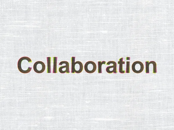 Business concept: Collaboration on fabric texture background — ストック写真