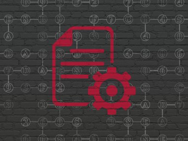 Programlama kavramı: dişli duvar arka plan üzerinde