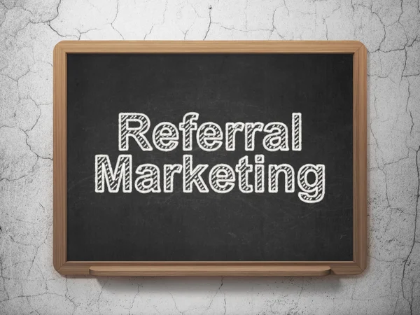 Marketing concept: Referral Marketing on chalkboard background — Stock Photo, Image