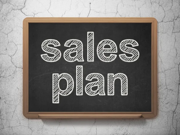 Marketing concept: Sales Plan on chalkboard background — Stock Photo, Image