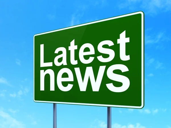 News concept: Latest News on road sign background — Stock Photo, Image