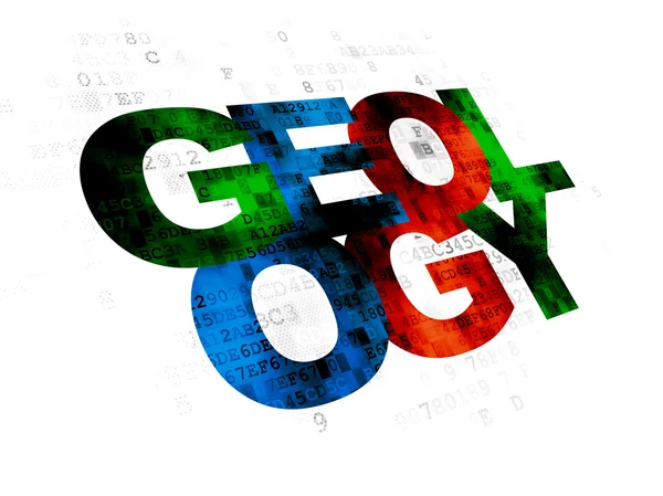 Lernkonzept: Geologie auf digitalem Hintergrund — Stockfoto
