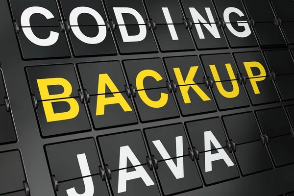 Software concept: Backup on airport board background — 스톡 사진