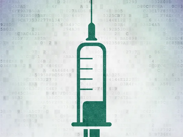 Medicine concept: Syringe on Digital Paper background — Stok fotoğraf