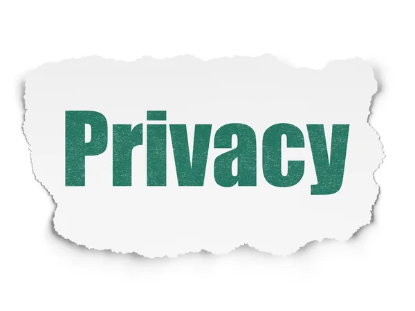 Concetto di protezione: privacy su sfondo carta strappata — Foto Stock