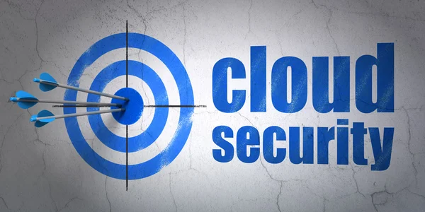 Privacy concept: target en Cloud Security op muur achtergrond — Stockfoto