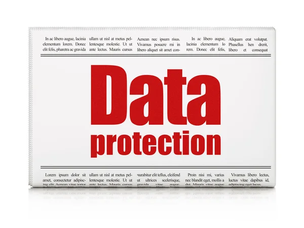 Concept de sécurité : titre du journal Protection des données — Photo