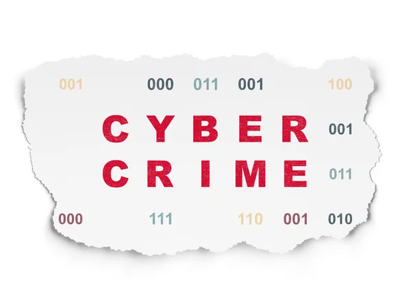 Sicherheitskonzept: Cyberkriminalität auf zerrissenem Papier — Stockfoto