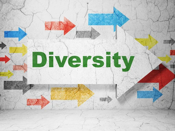 Business concept: arrow with Diversity on grunge wall background — Stock Photo, Image