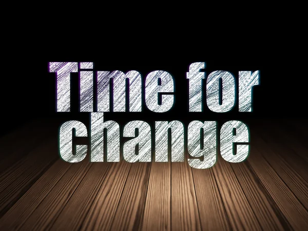 Timeline concept: Time for Change in grunge dark room — Stock Photo, Image