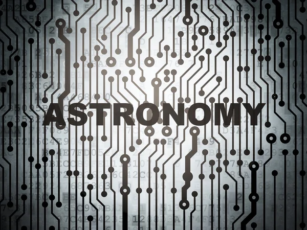 Concepto científico: placa de circuito con astronomía — Foto de Stock