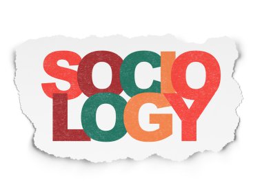 Learning concept: Sociology on Torn Paper background