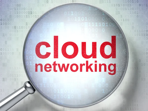 Concetto di tecnologia Cloud: Cloud Networking con vetro ottico — Foto Stock