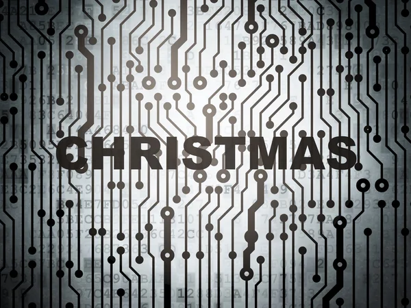 Holiday concept: circuit board with Christmas — Stockfoto