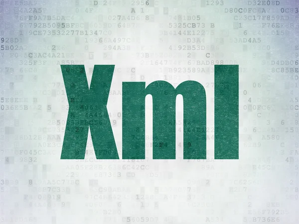 Концепция базы данных: Xml на фоне цифровой бумаги — стоковое фото