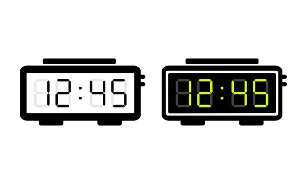 Digital Väckarklocka Elektronisk Timer Isolerad Vit Bakgrund Vektorillustration — Stock vektor
