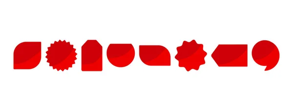 赤の空白のラベル 広告ステッカーアイコン バッジセット ベクターイラスト — ストックベクタ