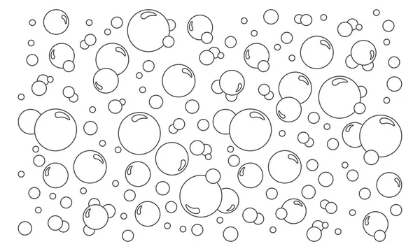 Cartoon Bubbles Vector Line Background Pattern Soap Foam Bath Suds — Vettoriale Stock