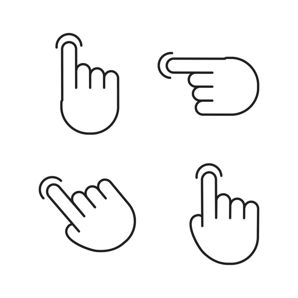 Icônes Écran Tactile Geste Cliquer Sur Doigt Appuyer Sur Bouton — Image vectorielle