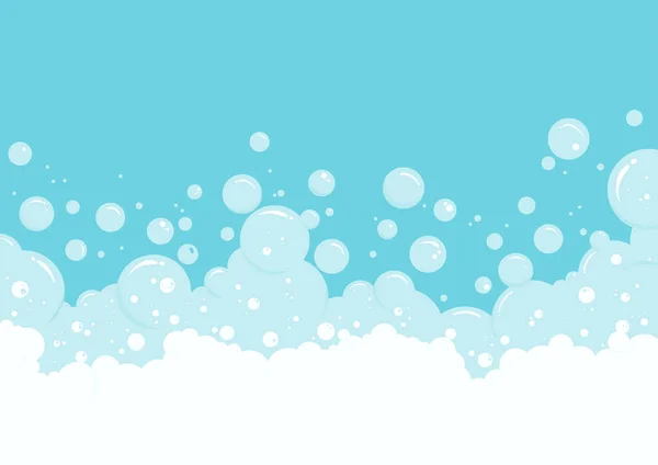 Liquid Soap Bubbles Foam Vector Background Abstract Illustration — Stock Vector