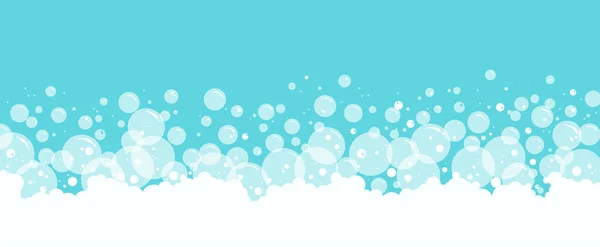 Soap Bubbles Foam Vector Background Transparent Suds Pattern Abstract Illustration — Stock Vector