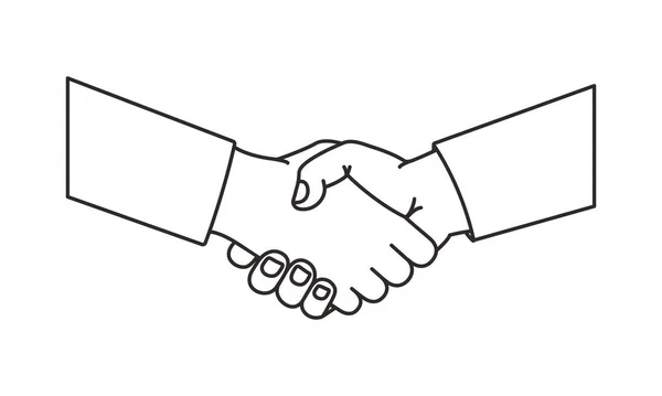 Handshake Vector Line Icon Black Outline Agreement Symbol Shake Hand — Stock Vector