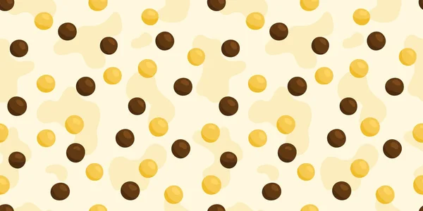 Cereal Milk Breakfast Seamless Pattern Cartoon Chocolate Oatmeal Print Cute — Stock Vector