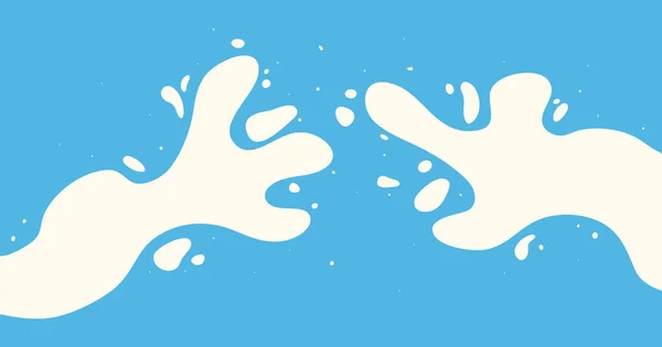 Damlalarla Yoğurt Sıçraması Vektör Sütü Arka Planda Sıvı Dalga Beyaz — Stok Vektör