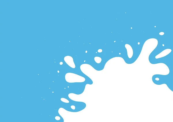 Yoghurt Vlek Vector Blauwe Achtergrond Melk Splash Zuivel Vloeistof Room — Stockvector