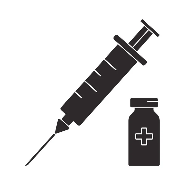 Φιαλίδιο Σύριγγας Και Εμβολίου Ιατρικό Διανυσματικό Εικονίδιο Έννοια Ένεσης Εικόνα — Διανυσματικό Αρχείο