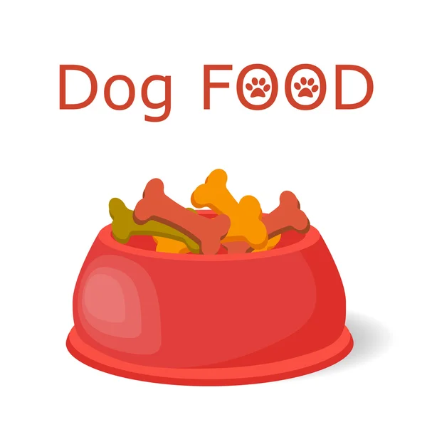 Pet food in bowl.Vector icons — Stock Vector