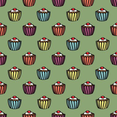 Dikişsiz cupcake arka plan