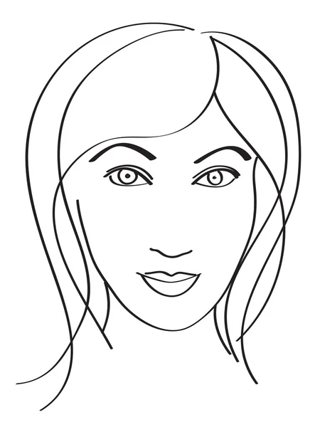 Eenvoudige Womans gezicht Rechtenvrije Stockillustraties
