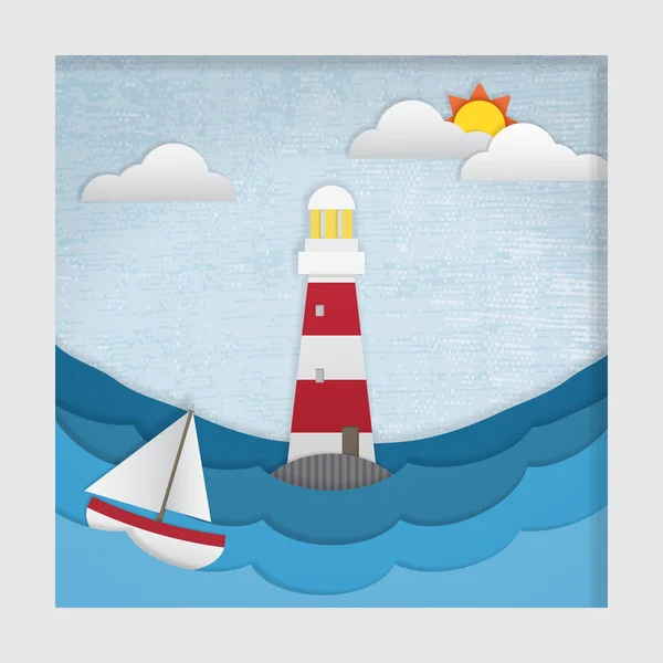 3d Lighthouse Picture — Stock Vector