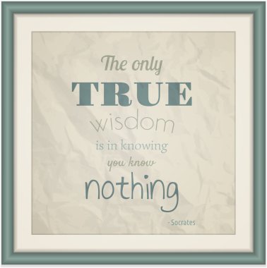 tek gerçek bilgeliktir hiçbir şey bilmek bilmek