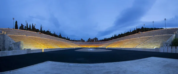 Панорамний Вигляд Древнього Стадіону Перших Олімпійських Ігор Білому Мармурово Панафійському — стокове фото