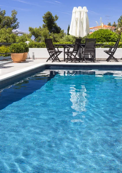 Swimming Pool Gorgeous View Apartment Sunny Hot Day Athens Greece — Photo