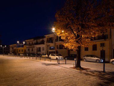 Ioannina, Epirus, Yunanistan. 1 Kasım 2025: Yunanistan 'ın Eski Ioannina kentinde akşam sokak ışıkları