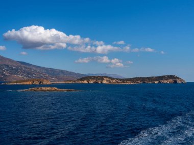Yunanistan 'daki Andros Adası' nın deniz manzarası