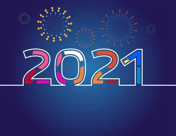 Happy New Year Colored 2021 Numbers Design Elements New Year Royalty Free Stock Illustrations