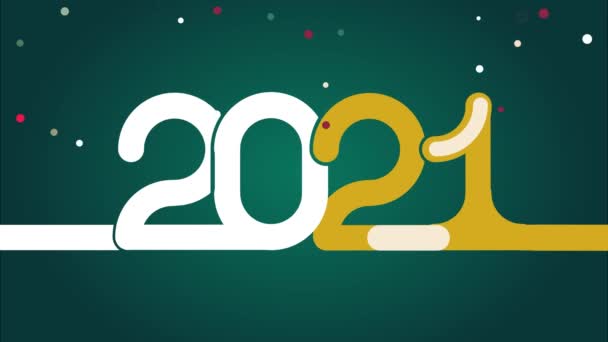 Año Nuevo 2021 Feliz Año Nuevo Coloreado 2021 Números — Vídeo de stock