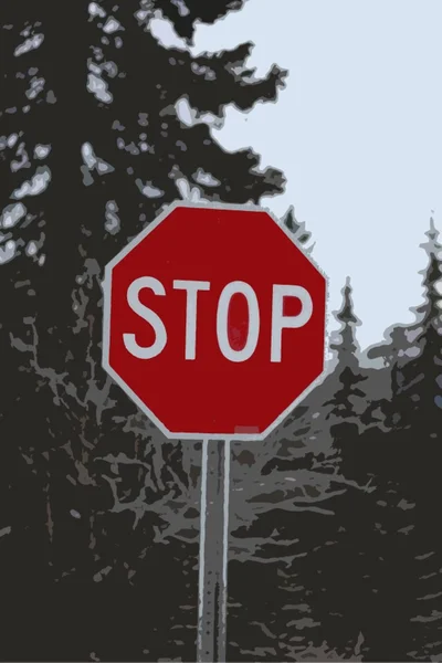 Piros figyelmeztető stoptábla — Stock Fotó