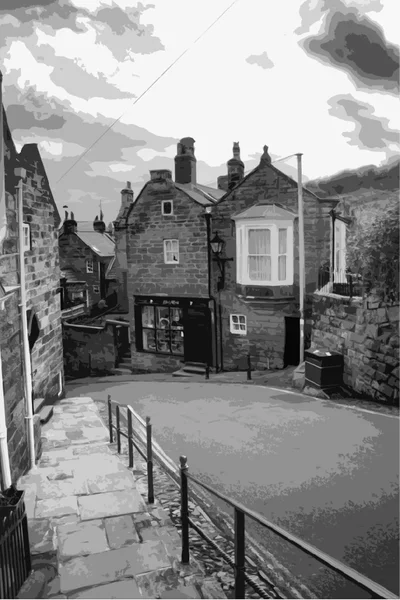 De huvudsakliga gatan robin hoods bay north yorkshire — Stockfoto