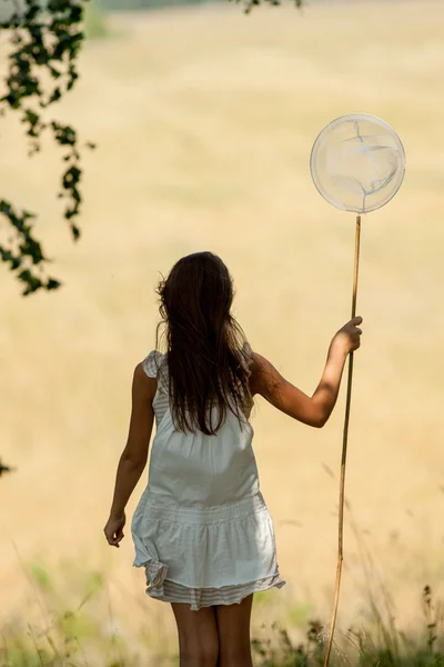 Young girl Entomologist — Stock Photo, Image