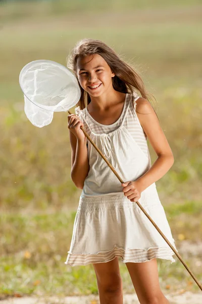 Ung flicka entomolog — Stockfoto