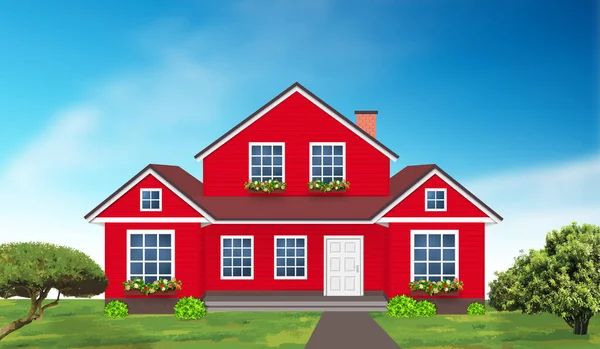 House Red Home Villa — Stock Photo, Image