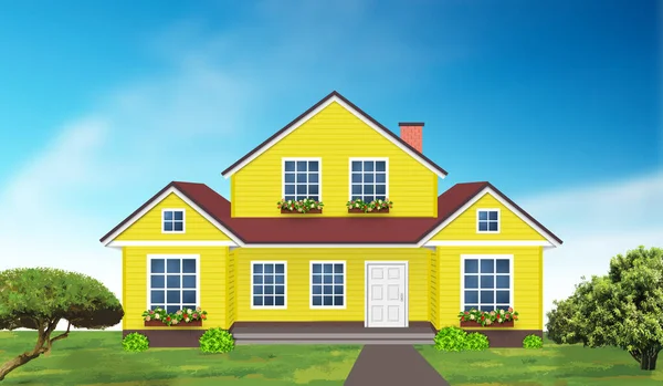 House Yellow Home Villa — Stock Photo, Image