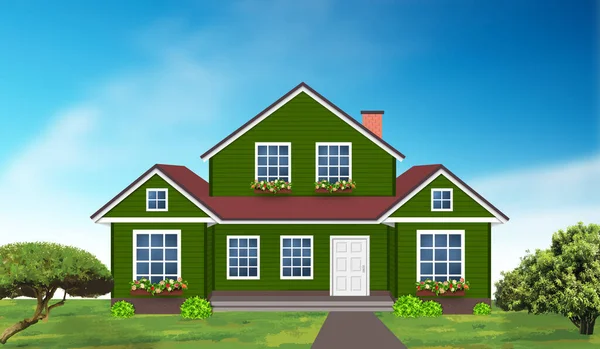 House Green Home Villa — Stock Photo, Image