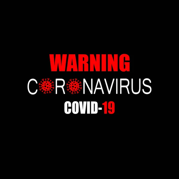 Ostrzeżenie Koronawirus Covid Tekst — Zdjęcie stockowe